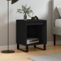 vidaXL Mesita de noche madera de ingeniería negro 40x35x50 cm