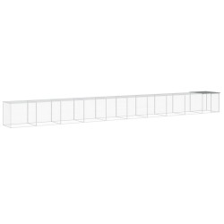 vidaXL Gallinero con techo acero galvanizado gris claro 1003x98x90 cm