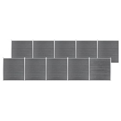 vidaXL Valla de jardín de WPC gris 1737x186 cm