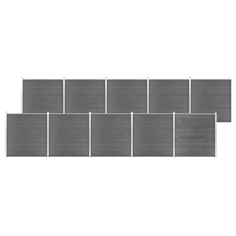 vidaXL Valla de jardín de WPC gris 1737x186 cm