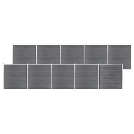 vidaXL Valla de jardín de WPC gris 1737x186 cm