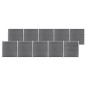 vidaXL Valla de jardín de WPC gris 1737x186 cm
