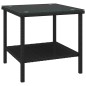 vidaXL Mesa auxiliar vidrio templado ratán sintético negro 45x45x45 cm vidaXL Mesa auxiliar vidrio templado ratán sintético negro 45x45x45 cm