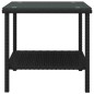 vidaXL Mesa auxiliar vidrio templado ratán sintético negro 45x45x45 cm vidaXL Mesa auxiliar vidrio templado ratán sintético negro 45x45x45 cm