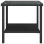 vidaXL Mesa auxiliar vidrio templado ratán sintético negro 45x45x45 cm vidaXL Mesa auxiliar vidrio templado ratán sintético negro 45x45x45 cm