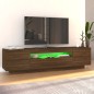 vidaXL Mueble de TV con luces LED marrón roble 160x35x40 cm vidaXL Mueble de TV con luces LED marrón roble 160x35x40 cm