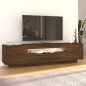 vidaXL Mueble de TV con luces LED marrón roble 160x35x40 cm vidaXL Mueble de TV con luces LED marrón roble 160x35x40 cm