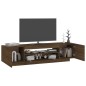 vidaXL Mueble de TV con luces LED marrón roble 160x35x40 cm vidaXL Mueble de TV con luces LED marrón roble 160x35x40 cm