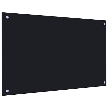 vidaXL Protección salpicaduras cocina vidrio templado negro 80x50 cm