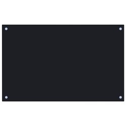 vidaXL Protección salpicaduras cocina vidrio templado negro 80x50 cm