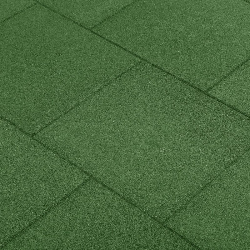 vidaXL Losetas de goma protección de caídas 24 uds verde 50x50x3 cm vidaXL Losetas de goma protección de caídas 24 uds verde 50x50x3 cm