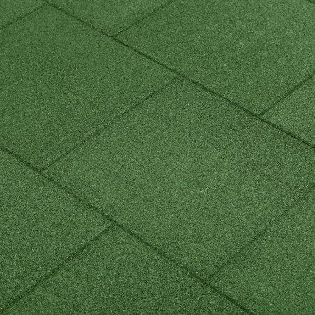 vidaXL Losetas de goma protección de caídas 24 uds verde 50x50x3 cm
