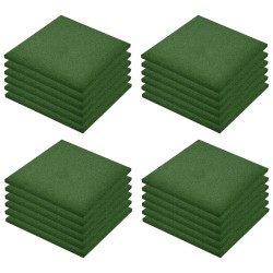 vidaXL Losetas de goma protección de caídas 24 uds verde 50x50x3 cm