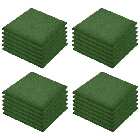 vidaXL Losetas de goma protección de caídas 24 uds verde 50x50x3 cm