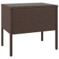 vidaXL Mesa auxiliar vidrio templado ratán sintético marrón 53x37x48cm vidaXL Mesa auxiliar vidrio templado ratán sintético marrón 53x37x48cm