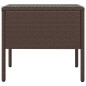 vidaXL Mesa auxiliar vidrio templado ratán sintético marrón 53x37x48cm vidaXL Mesa auxiliar vidrio templado ratán sintético marrón 53x37x48cm