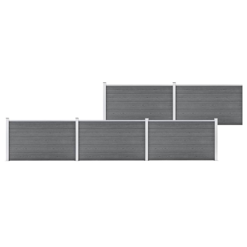 vidaXL Valla de jardín de WPC gris 872x106 cm vidaXL Valla de jardín de WPC gris 872x106 cm