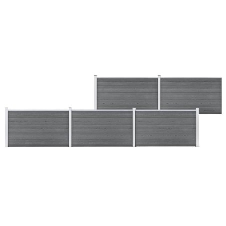 vidaXL Valla de jardín de WPC gris 872x106 cm