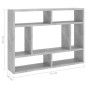 vidaXL Estantería de pared contrachapada gris hormigón 75x16x55 cm vidaXL Estantería de pared contrachapada gris hormigón 75x16x55 cm