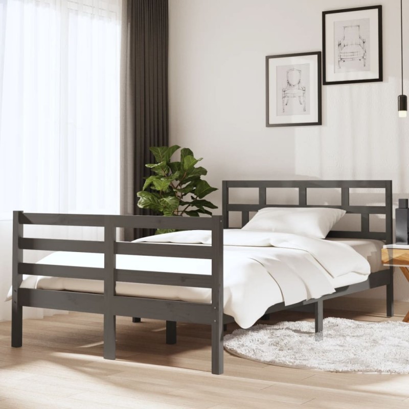 vidaXL Estructura de cama de madera maciza doble 4FT6 135x190 cm vidaXL Estructura de cama de madera maciza doble 4FT6 135x190 cm