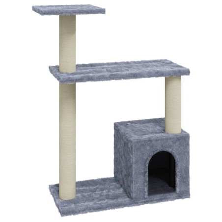 vidaXL Rascador para gatos con postes de sisal gris claro 70 cm
