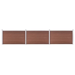 vidaXL Valla de jardín de WPC marrón 526x106 cm
