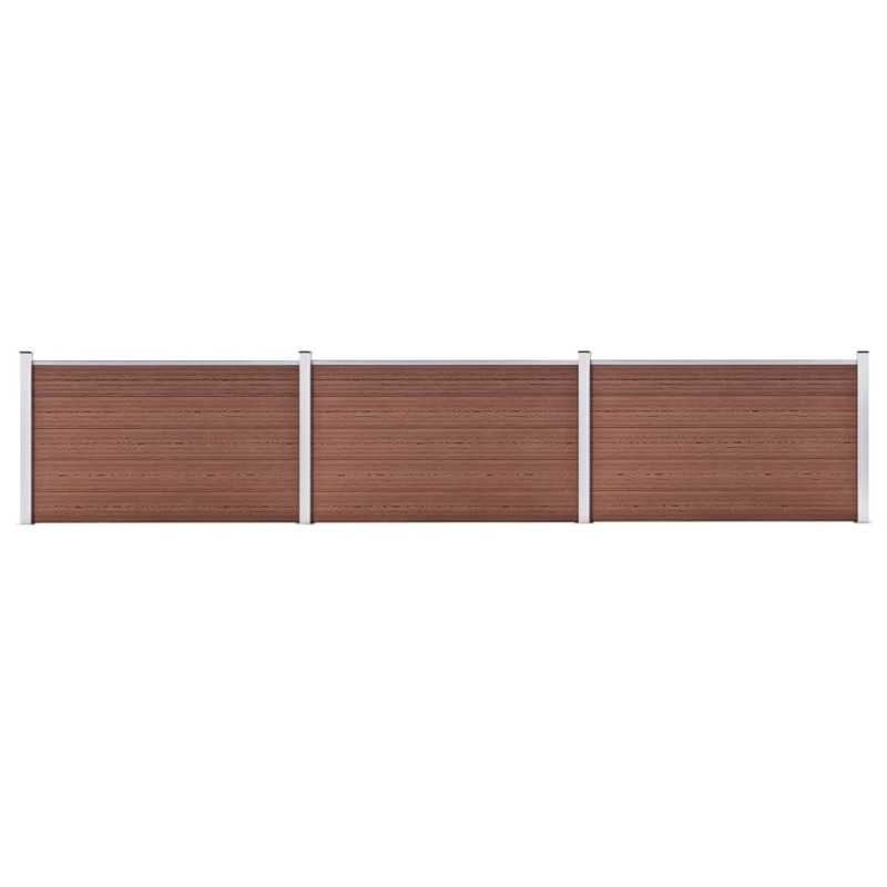 vidaXL Valla de jardín de WPC marrón 526x106 cm vidaXL Valla de jardín de WPC marrón 526x106 cm