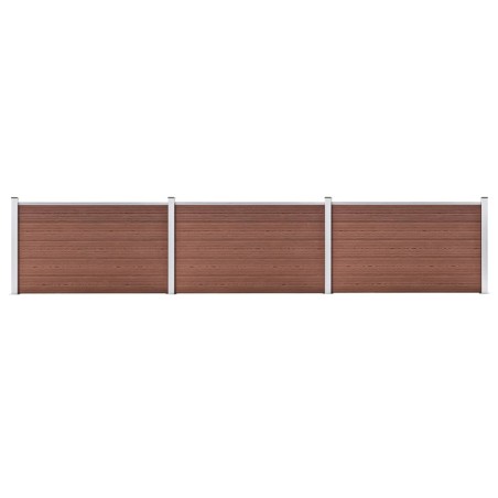 vidaXL Valla de jardín de WPC marrón 526x106 cm