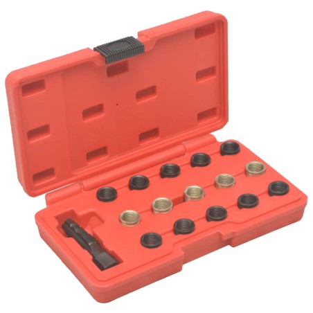 vidaXL Herramientas de reparación de roscas bujía 16 piezas M14x1,25