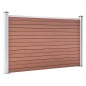 vidaXL Valla de jardín de WPC marrón 526x106 cm vidaXL Valla de jardín de WPC marrón 526x106 cm