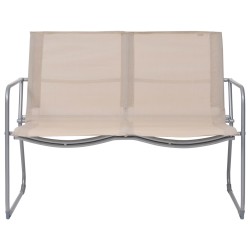 vidaXL Juego de muebles de jardín 4 piezas tela y acero crema