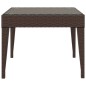 vidaXL Mesa auxiliar vidrio templado ratán sintético marrón 50x50x38cm
