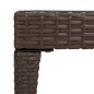 vidaXL Mesa auxiliar vidrio templado ratán sintético marrón 50x50x38cm