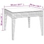 vidaXL Mesa auxiliar vidrio templado ratán sintético marrón 50x50x38cm