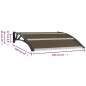 vidaXL Marquesina de puerta PC negro 120x100 cm