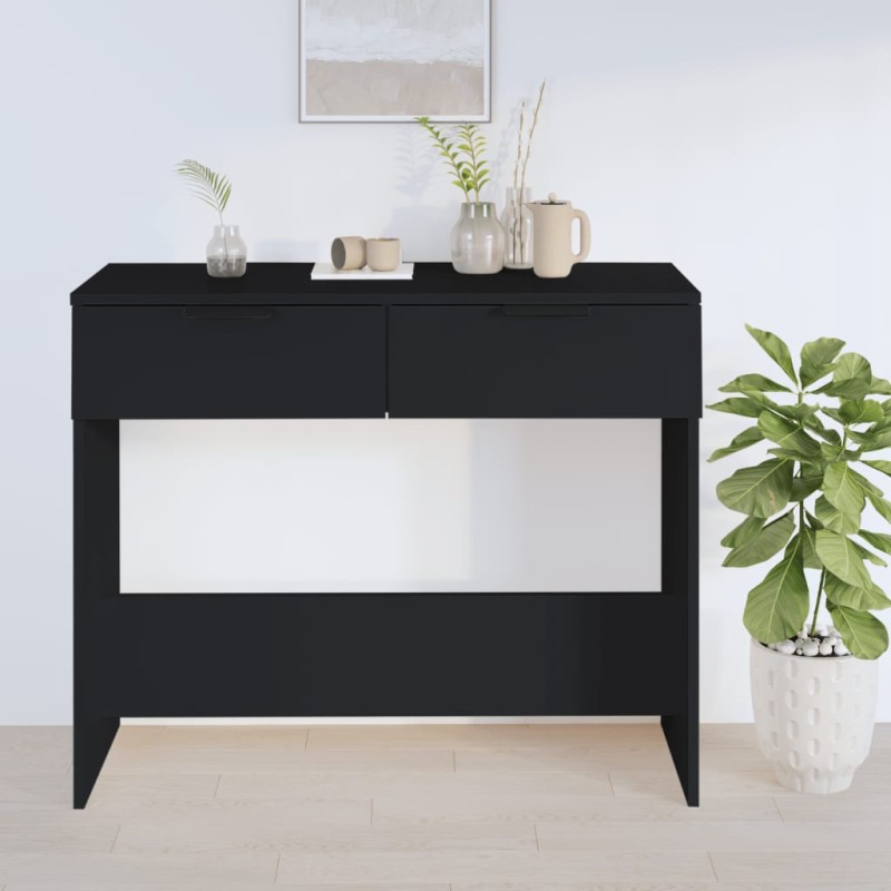 vidaXL Mesa consola madera de ingeniería negro 90x36x75 cm vidaXL Mesa consola madera de ingeniería negro 90x36x75 cm