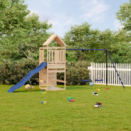 vidaXL Parque infantil de exterior madera maciza de pino