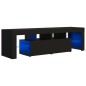 vidaXL Mueble de TV con luces LED negro 140x36,5x40 cm