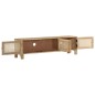 vidaXL Mueble de TV madera mango maciza y caña natural 140x30x40 cm