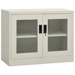 vidaXL Armario de oficina de acero gris claro 90x40x70 cm