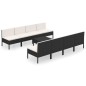 vidaXL Set de muebles de jardín 9 pzas cojines ratán sintético negro
