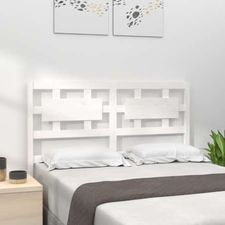 vidaXL Cabecero de cama madera maciza de pino blanco 205,5x4x100 cm