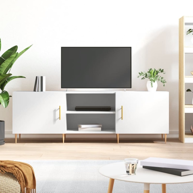 vidaXL Mueble para TV madera de ingeniería blanco 150x30x50 cm