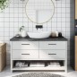 vidaXL Encimera baño madera maciza tratada gris oscuro 100x40x(2-6) cm vidaXL Encimera baño madera maciza tratada gris oscuro 100x40x(2-6) cm