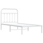vidaXL Estructura de cama de metal con cabecero blanco 90x190 cm vidaXL Estructura de cama de metal con cabecero blanco 90x190 cm