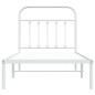 vidaXL Estructura de cama de metal con cabecero blanco 90x190 cm vidaXL Estructura de cama de metal con cabecero blanco 90x190 cm