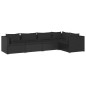 vidaXL Set de muebles de jardín 5 pzas y cojines ratán sintético negro vidaXL Set de muebles de jardín 5 pzas y cojines ratán sintético negro