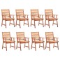 vidaXL Sillas comedor de jardín y cojines 8 uds madera maciza acacia vidaXL Sillas comedor de jardín y cojines 8 uds madera maciza acacia