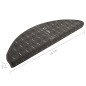 vidaXL Alfombras de peldaños de escalera 15 uds antracita 56x17x3 cm
