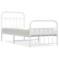 vidaXL Estructura cama metal con cabecero y pie cama blanca 90x200 cm